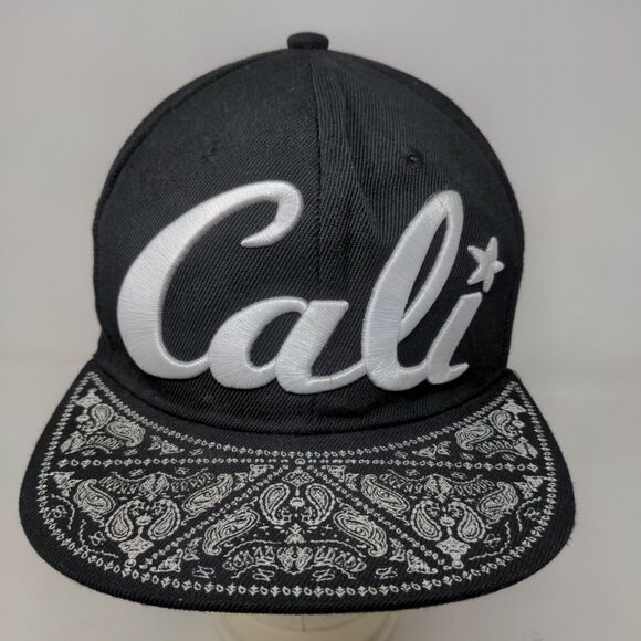 Readings Men's Snapback Flat Bill Hat Black Embroidered California Logo - Picture 2 of 7